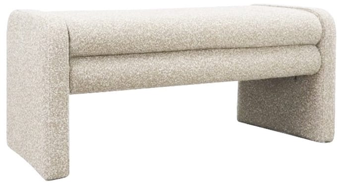 Bronx71® Eetkamerbank Neil bouclé taupe 100 cm - eettafelbank - eetbank