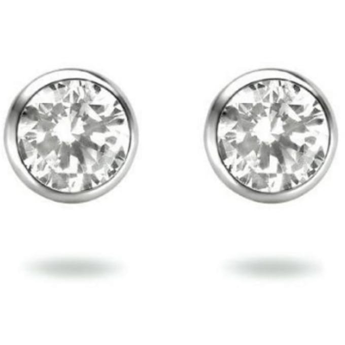 TFT Oorknoppen Zirkonia Zilver Gerhodineerd Glanzend 4mm