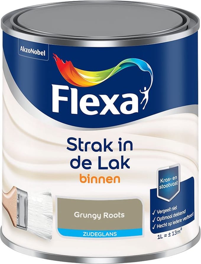Flexa - Strak In De Lak Binnenlak Zijdeglans - Grungy Roots - Mengverf - 1 L