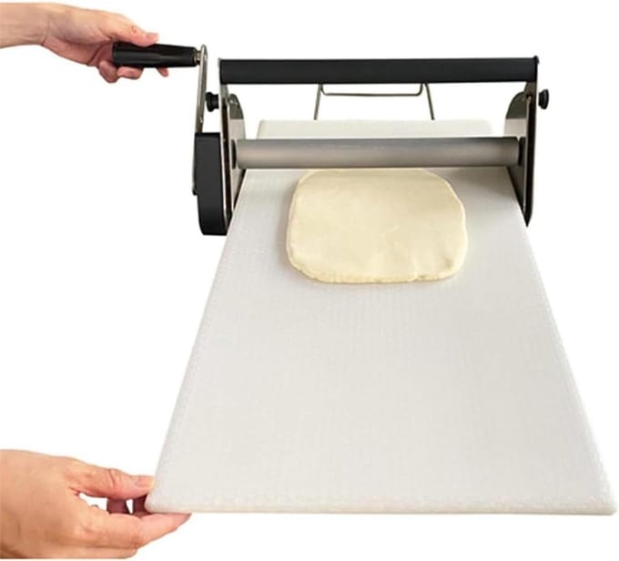 Deegrol Machine - Deegroller - Bakken - Instelbare Dikte - Compact Opvouwbaar - Zilver