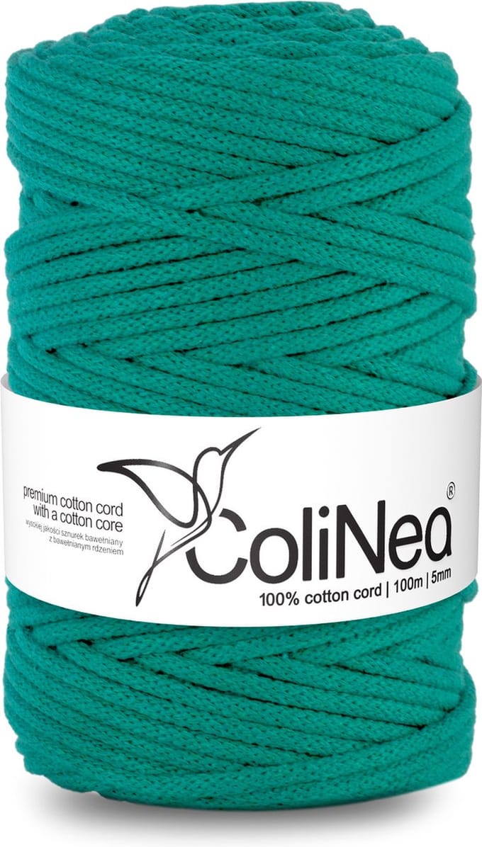 ColiNea - Touw - katoenen - koord - Katoenkoord - macramé - 5 mm x 100m - turkoois