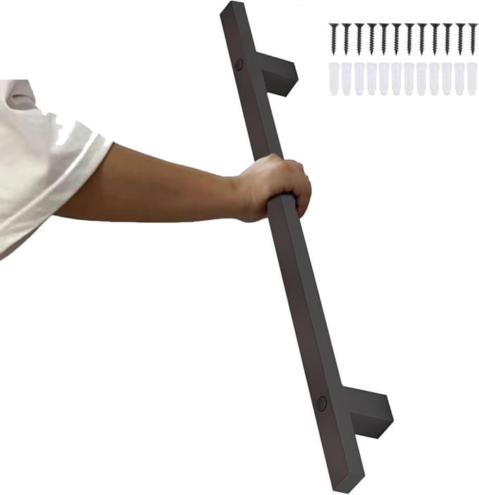 Trapleuning Beugels - Muursteun Leuning - Veilige Ondersteuning - Stevig Smeedijzer - 240cm Lengte - Zwart