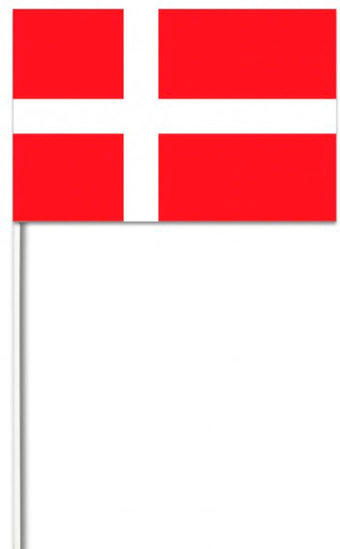 CHRISTIANFABRICATIONS - Papieren vlag Denemarken 14 x 21 cm
