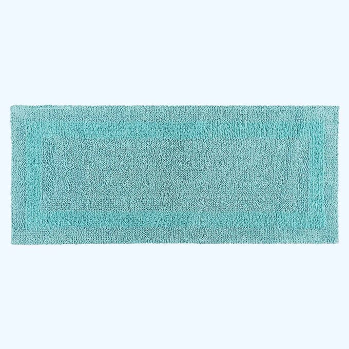 Homescapes badloper aqua 40x100 cm gemaakt van 100% katoen