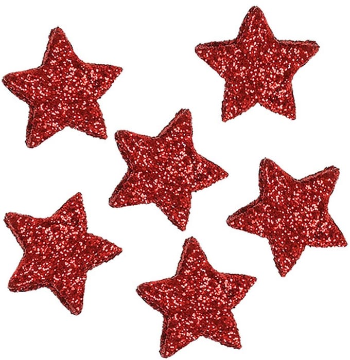 Ster Glitter 1,5cm om rood te strooien 144st