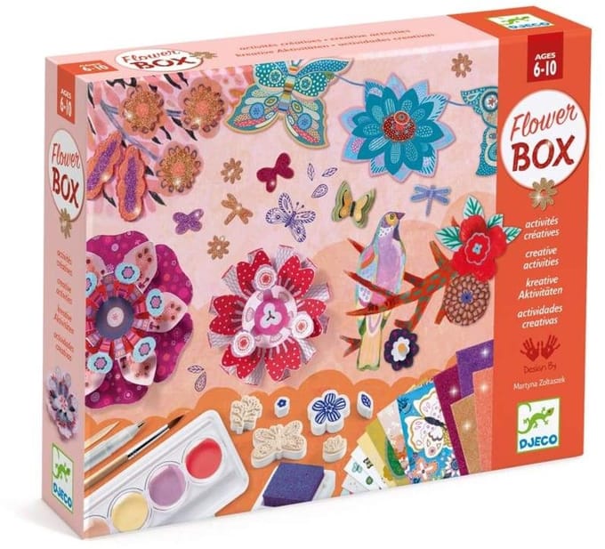Djeco creatieve knutselset Flower Box - multi-activiteitendoos bloemen.