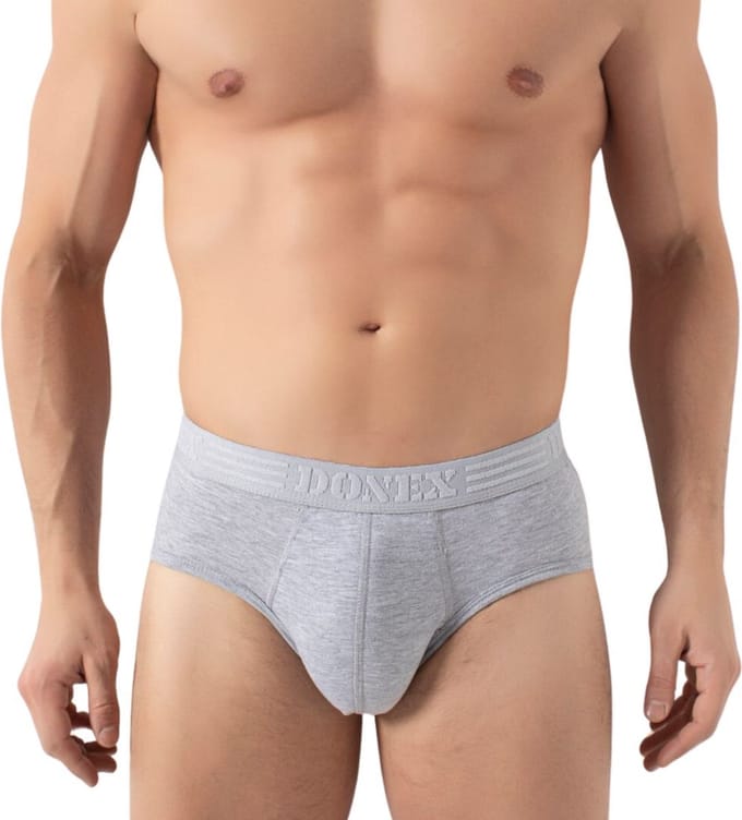 DONEX® Heren Slips – 3 Stuks – Grijs – Katoen – Basic Comfort – Maat XXL
