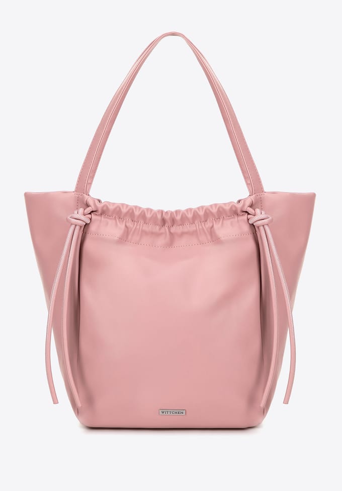 Wittchen Dames eco-leren shopper met decoratieve banden, roze
