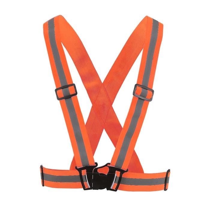 Gilet Réfléchissant Sangle de Gilet de Sécurité Élastique Réglable pour Course à Pied Vélo Jogging Orange orange