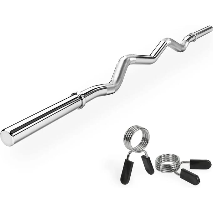 VirtuFit Curlstang - EZ Halterstang - 120 cm veerclip - 30 mm