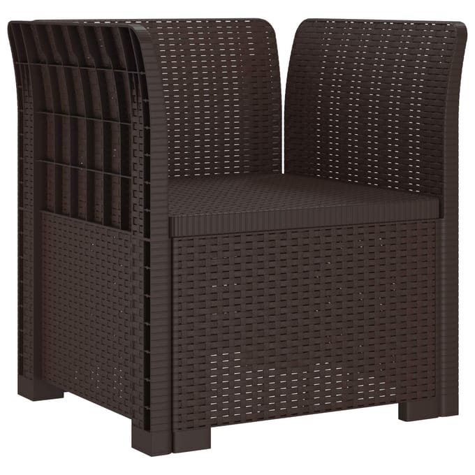 vidaXL - Eén-zits - Fauteuil - Rieten - Look - PP - Bruin