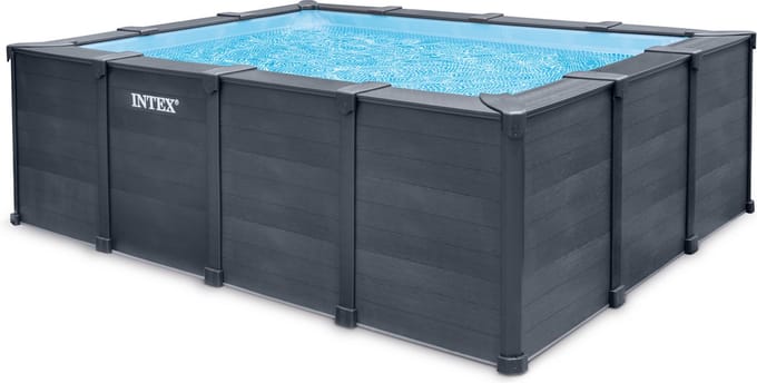 Graphite Gray Panel Rectangular Pool Set 4M x 3M x 1.24M - Afmetingen: L400 x B300 x H124 cm - Vorm: rechthoekig - Kleur: grijs
