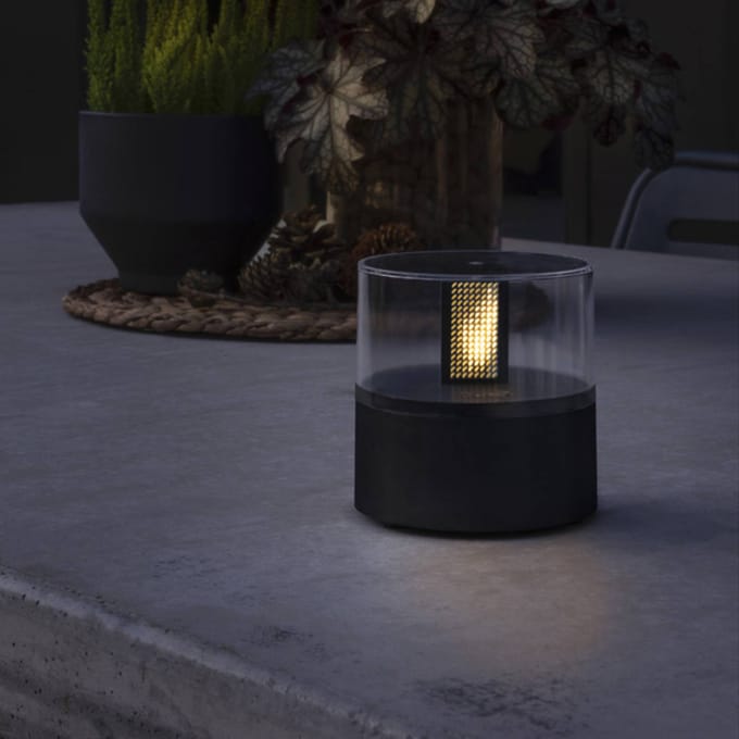Konstsmide Christmas LED sfeerlamp met vlammen-effect, lamphouder zwart
