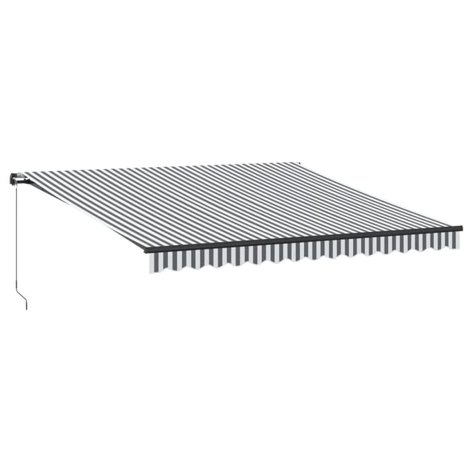 vidaXL - Luifel - handmatig - uittrekbaar - 400x350 - cm - antraciet - en - wit