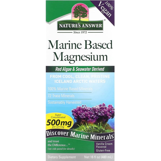 Nature'S Answer, Marien Magnesium, Vanille Crème, 500Mg, 480Ml(16 fl oz)