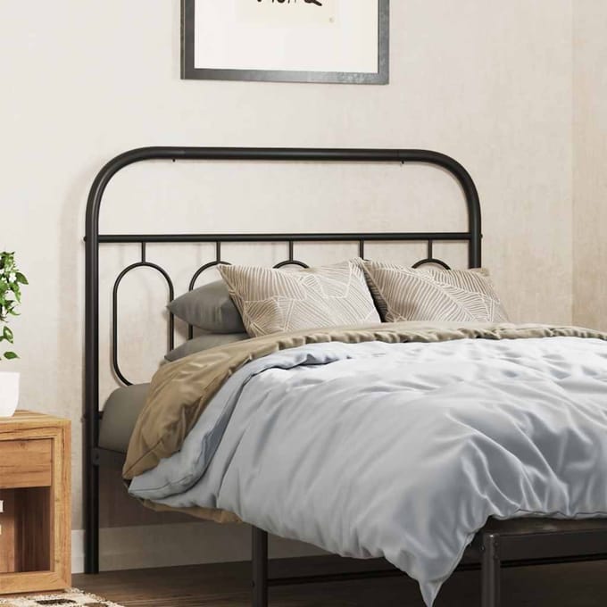 vidaXL - Vervangend - hoofdbord - 107 - cm - metaal - zwart