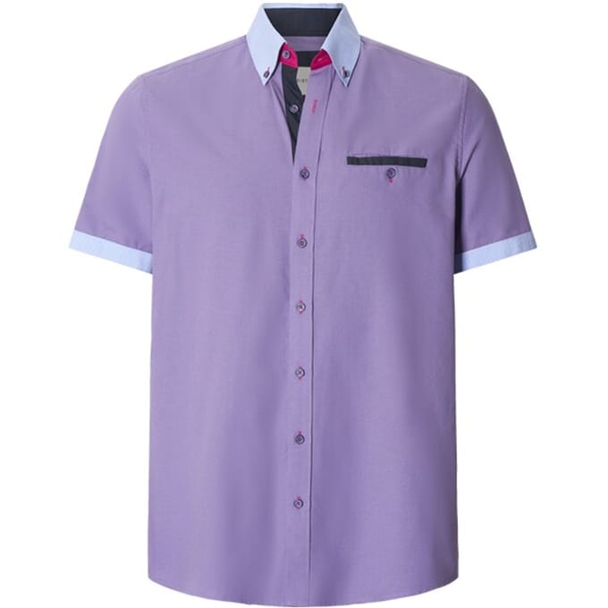 Babista herren Overhemd Met Korte Mouwen - 45/46 - lila - Plus Size
