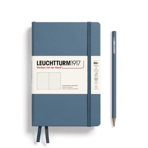 Leuchtturm1917 notitieboek, hardcover, paperback (b6+), dotted, steen blauw