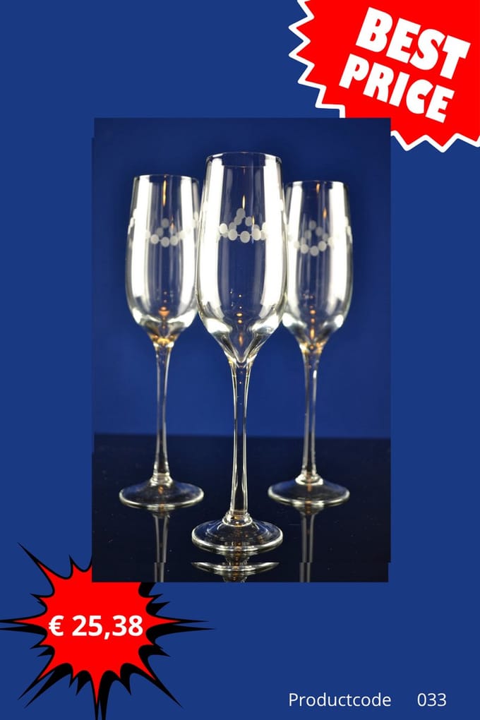 Champagneglazen Set – 3 Luxe Glazen (Aanbieding)