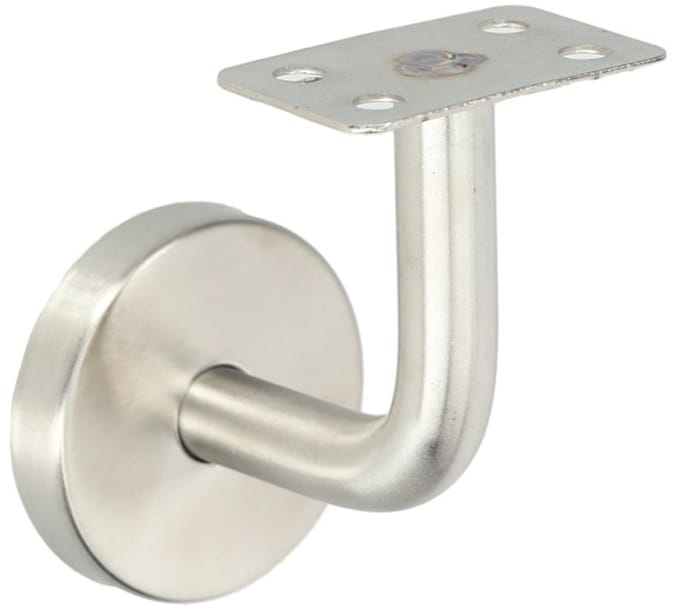 Trapleuninghouder - Zilver - Rond - Leuninghouder - RVS - Vlak Zadel