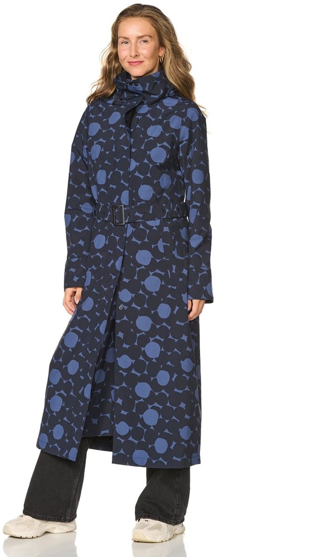 Happy Rainy Days Lange Regenjas Dames Montreal print Aop Blue
