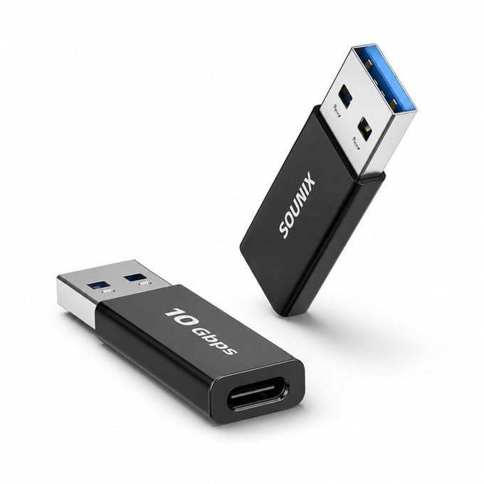 Sounix USB C naar USB Adapter - 10Gbps - USB 3.1 GEN 2 - 2 Stuks - Quest 3 (link kabel) - Converter voor PC, Laptop, lader, Power Bank