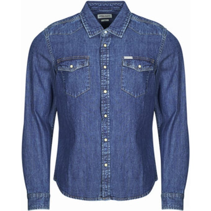 Slim fit denim overhemd met lange mouwen Guess