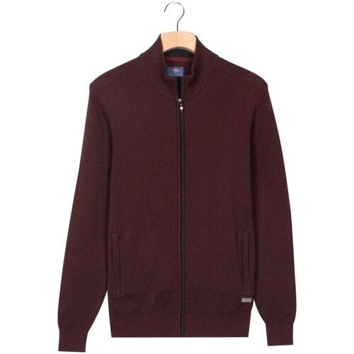Baileys Vest Two-Tone Faux-Uni Cotton Full Zip Deep Mauve / male