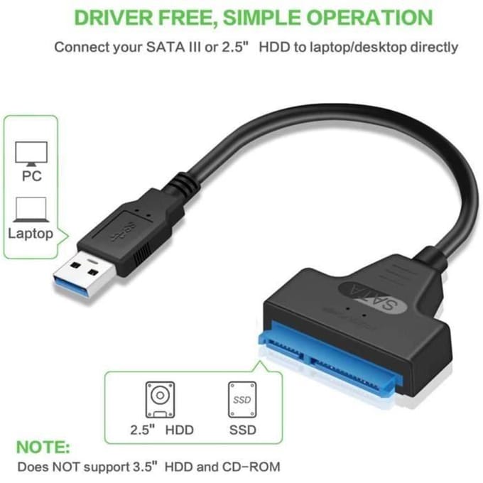 Kabel SATA USB 3.0 naar SATA Converter USB naar SATA III Adapter USB 3.0 naar SATA III Kabel voor 2.5  SSD-HDD93