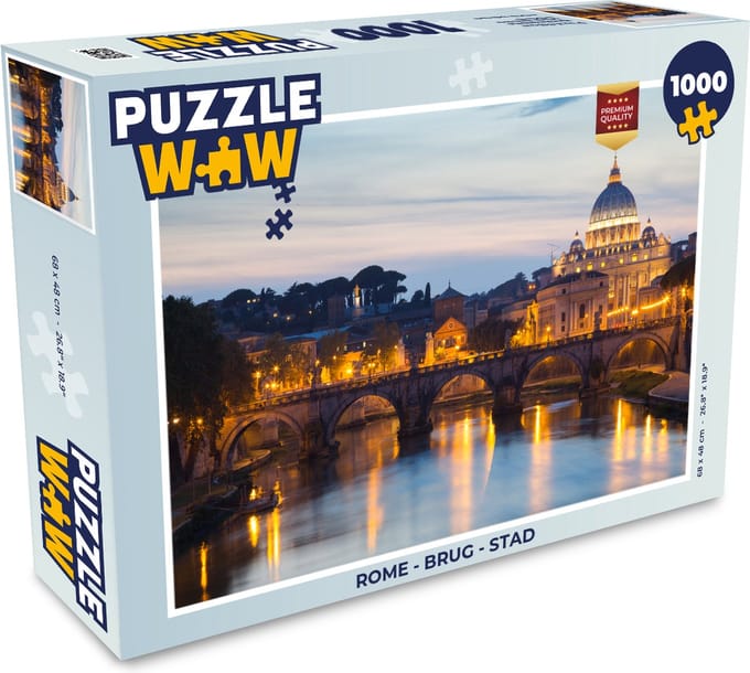 Puzzel Rome - Brug - Stad - Legpuzzel - Puzzel 1000 stukjes volwassenen
