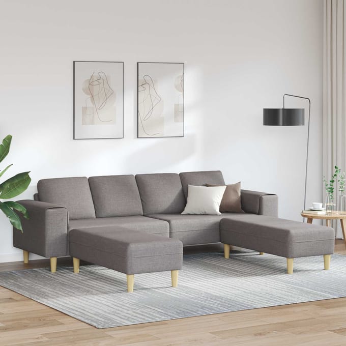 vidaXL - Woonkamerbank - 3 - pcs - Taupe - Polyester