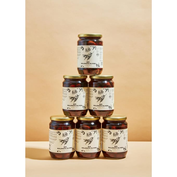 KoRo | Bio zwarte Kalamata-olijven 6 x 400 g
