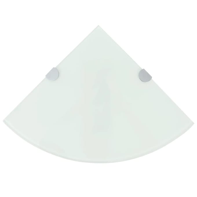 vidaXL - Hoekschappen - 2 - st - met - chromen - dragers - 25x25 - cm - glas - wit