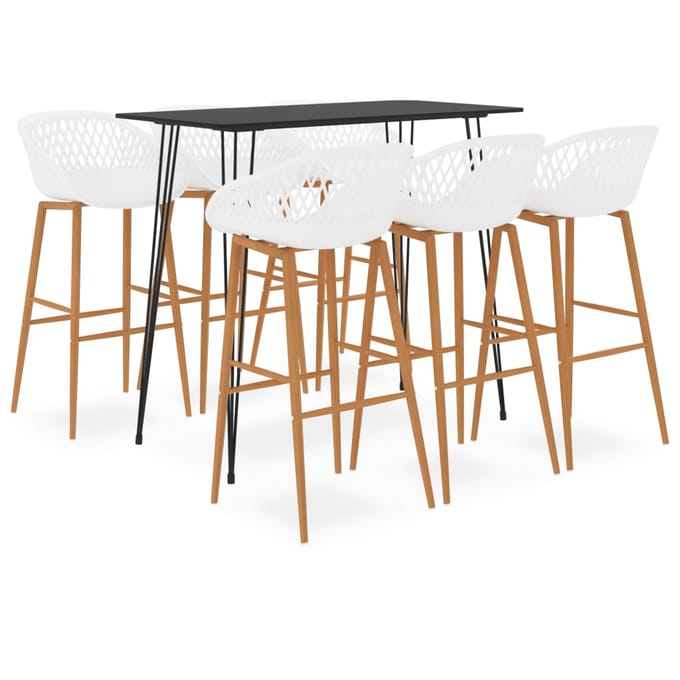 vidaXL - 7-delige - Barset - zwart - en - wit