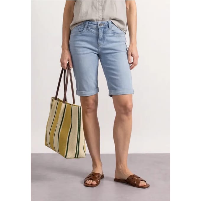 Bermuda met Slim Legs en omgeslagen detail