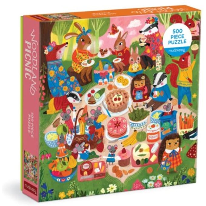 MUDPUPPY Puzzel - Bospicknick - 52 Stuks - 500 Stukjes - 8 Jaar