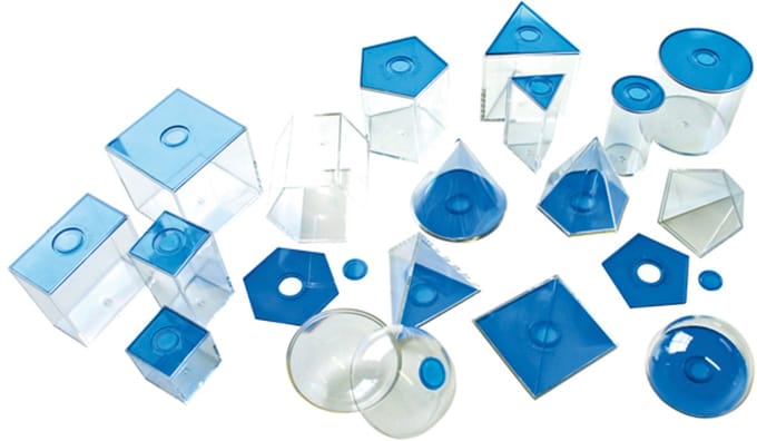 Eduplay geometrische figuren blauw klein - transparant speelgoed.