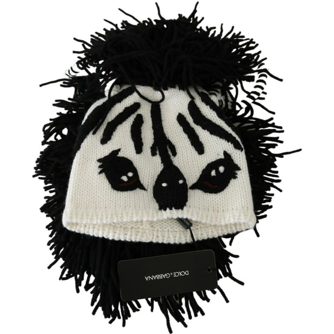 Dolce & Gabbana Black White Kasmier dierenontwerp Women's Hoed