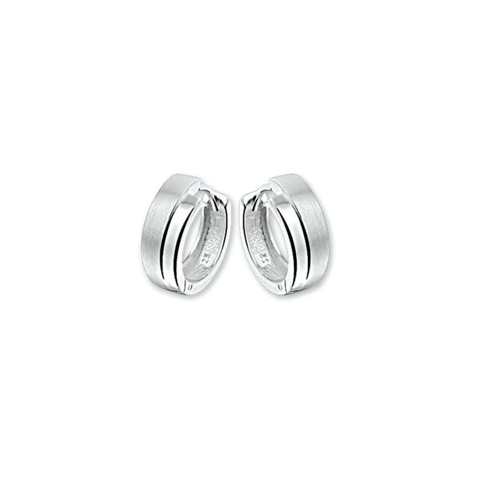 Zilver Gerhodineerde Klapoorringen poli/mat 1322174