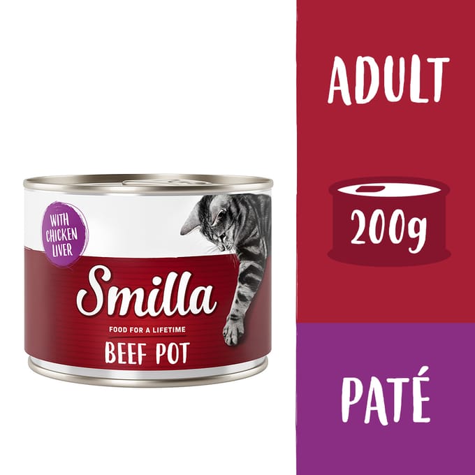 Smilla Rundvlees 6 x 200g Kattenvoer - Rund met Kippenlever