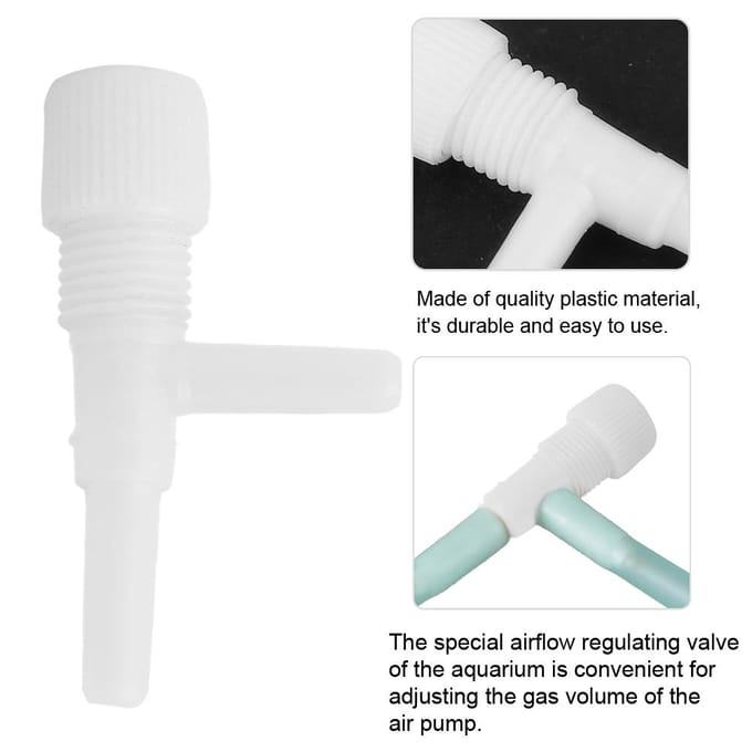 10 stuks Plastic Aquarium Vissenkom 3-weg Luchtpomp Regelventielen (Wit) White white