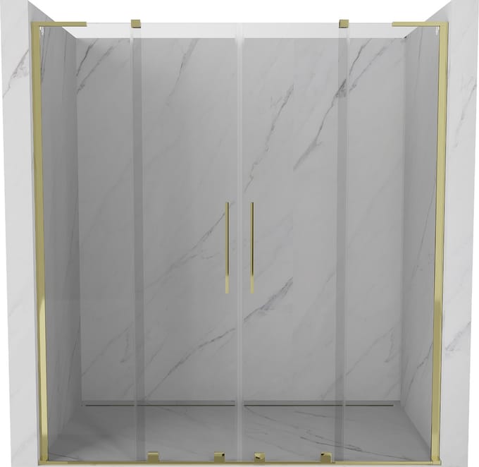 Mexen Velar L Duo schuifdeuren douche 200 , transparant, goud - 871-200-003-02-50
