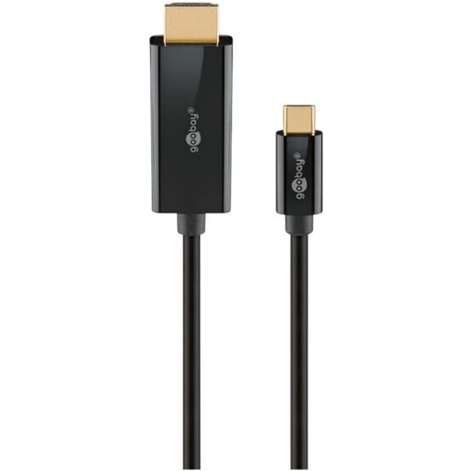 USB-C naar HDMI kabel - 4K 60Hz - Verguld - 2 meter - Zwart