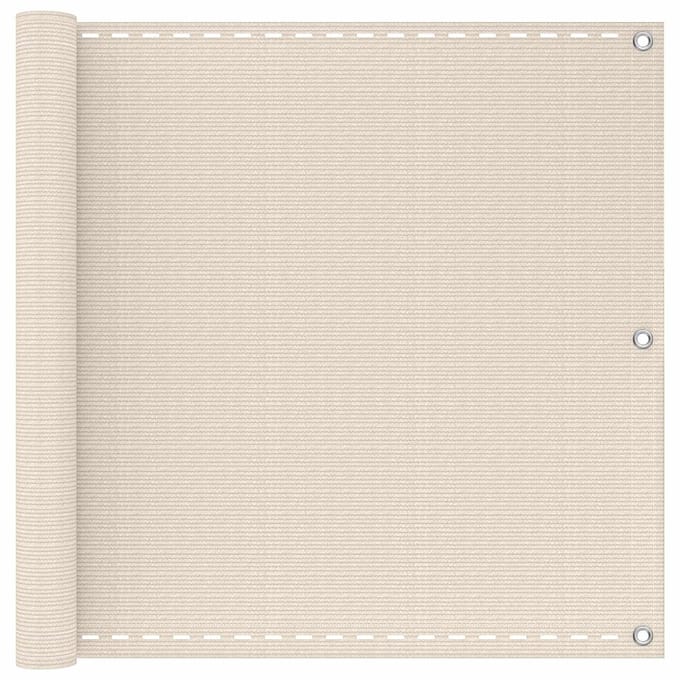 vidaXL - Balkonscherm - Crèmekleurig - 75 - x - 700 - cm - HDPE - en - Aluminium