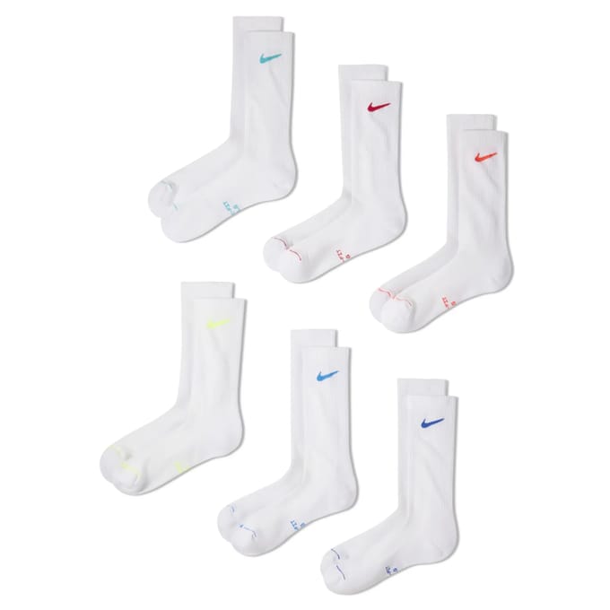 Nike 6-Pack Elevated Crew Socks - Wit- Dames, Wit 42 - 46