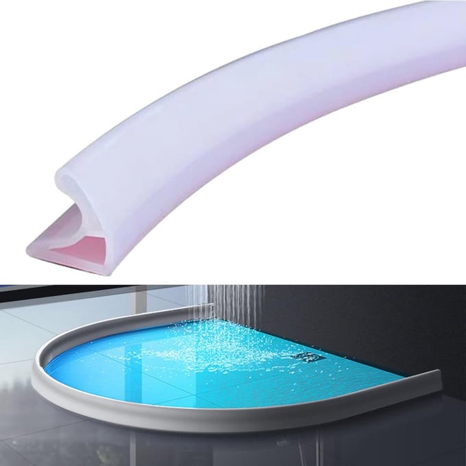 Waterkerende Strip - Douche Drempel - Badkamer Afdichten - Flexibel Siliconen - 100 cm - Wit