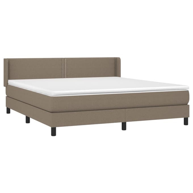 vidaXL - Boxspring - met - matras - stof - taupe - 180x200 - cm