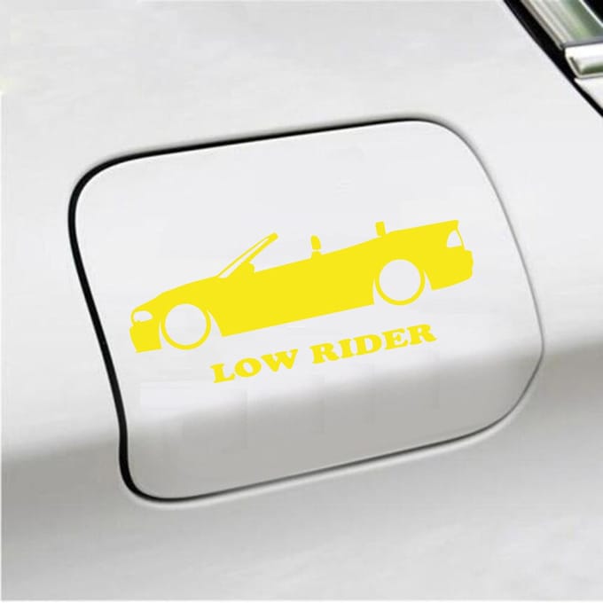 Bumpersticker - Low Rider - 7 X 18 - Geel