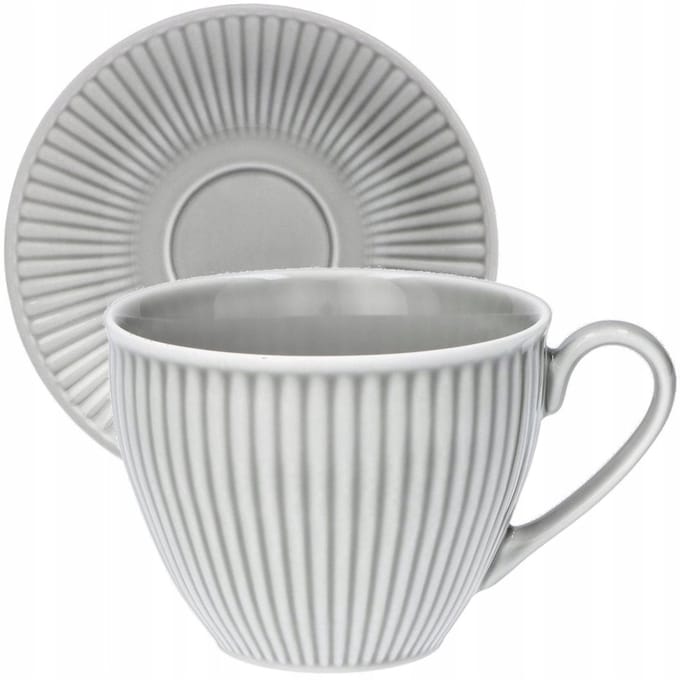 Koffieservies 6 personen 12 delig Dalia Gracja grijs