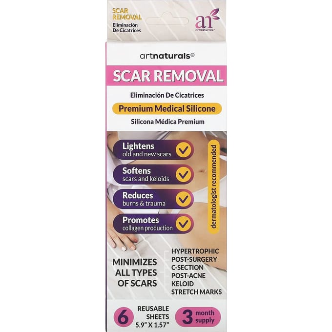 artnaturals, dissolvant de cicatrices, 6 feuilles réutilisables white